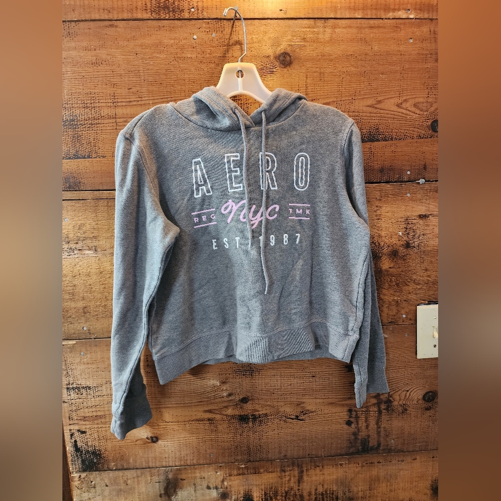 Aeropostale Gray Hoodie with Pink Accents